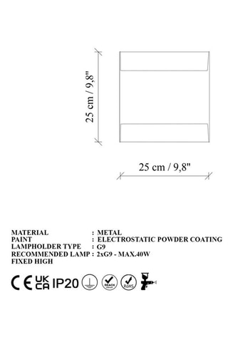 Wandlamp Bera - Zwart - 2 x 10 W