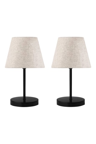 2 Tafellampen Ayd - Crèmekleurig en Zwart