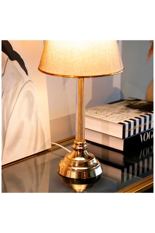 Tafellamp Ayd Goudkleurig en Beige
