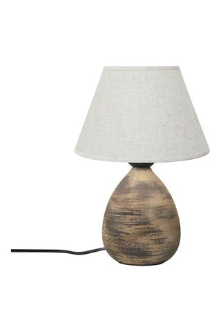 Keramische Tafellamp Crèmekleurig en Bruin - 40 W