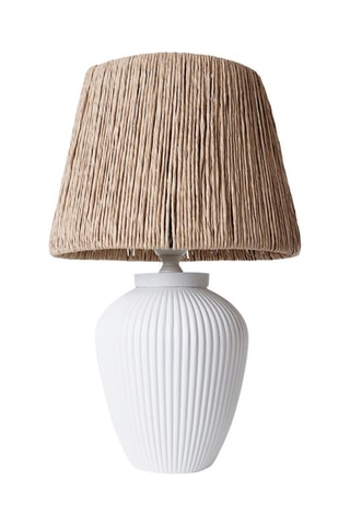 Keramische Tafellamp Ecru en Bruin - 60 W