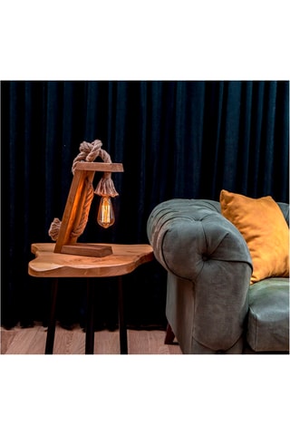 Rubberhouten Tafellamp KN13 - Naturel - 40 W
