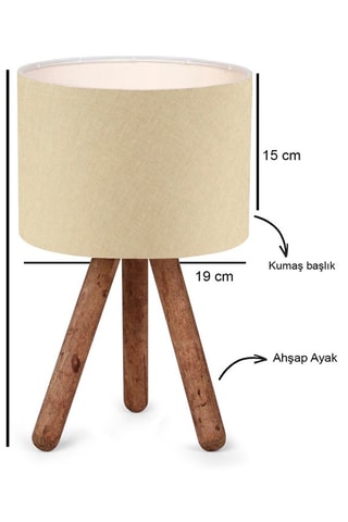 Houten Tafellamp Ayd - Naturel en Beige - 60 W