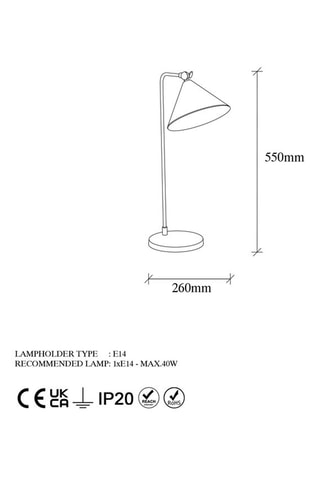 Tafellamp Konika - Goudkleurig - 40 W