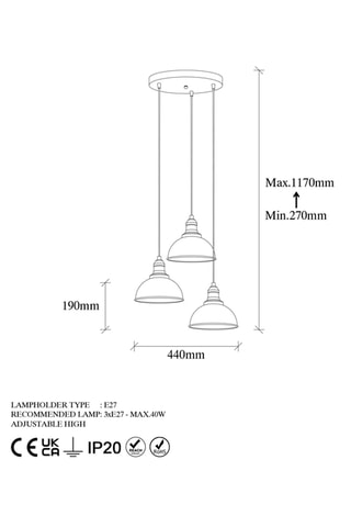 Hanglampen - Zwart - 40 W