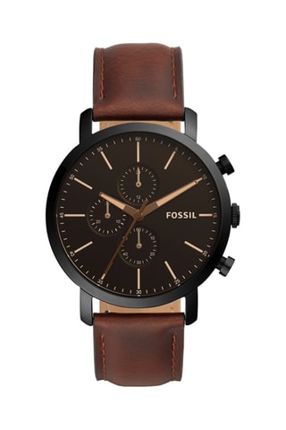 Leren Quartz Horloge Bruin en Zwart