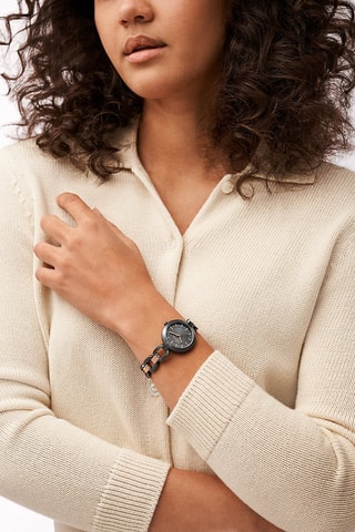 Stalen Quartz Horloge Zwart