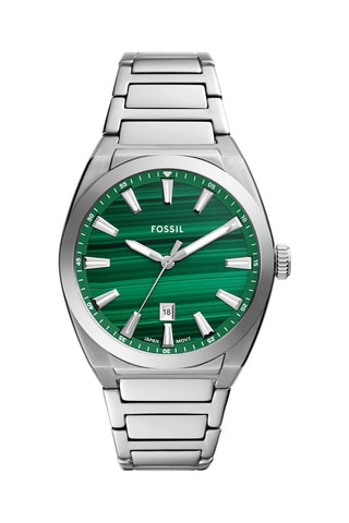 Stalen Quartz Horloge - Zilverkleurig en Groen
