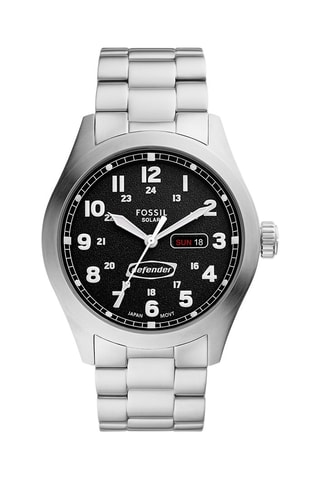 Stalen Solar Horloge - Zilverkleurig en Zwart