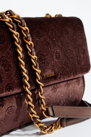 Velours Schouderhandtas Inia - Donkerbruin
