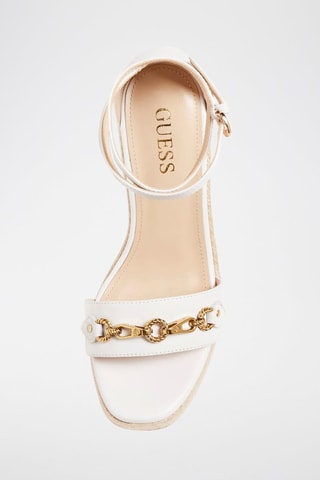 Sandales compensées en cuir Wendy - Blanc