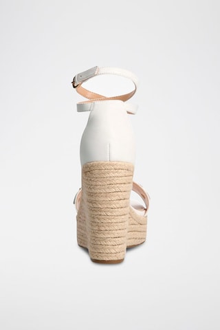 Sandales compensées en cuir Wendy - Blanc