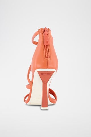 Leren Sandalen met Hak - Koraalrood