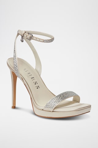 Zijden Sandalen met Hak - Grijs