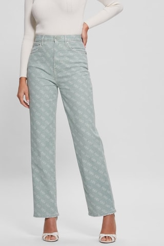 Jeans Hoge Taille - Zeegroen