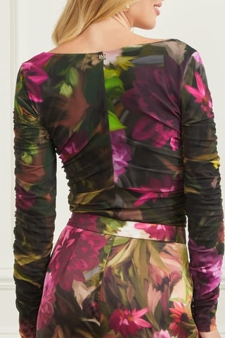 Gedrapeerde Top Zwart en Fuchsia