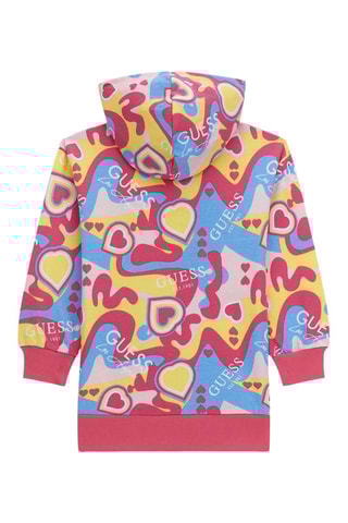 Sweaterjurk met Capuchon - Rood en Hemelsblauw