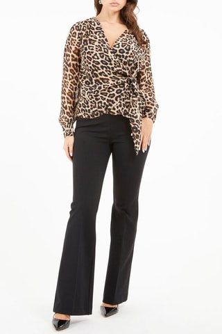 Wikkelblouse - Beige en Bruin