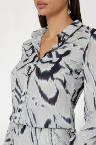 Blouse Clouis - lichtgrijs en zwart