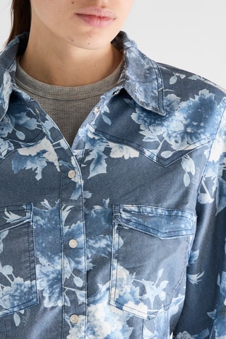 Blouse Equity - Indigoblauw en Wit 