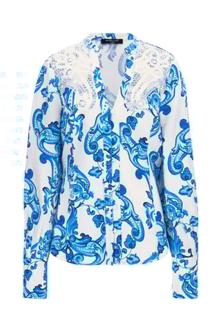 Linnen Blouse - Blauw en wit