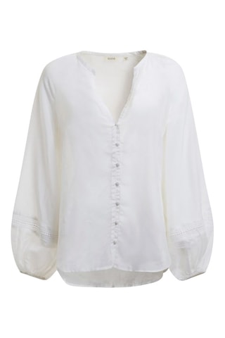 Zijden Blouse met Capuchon - Wit