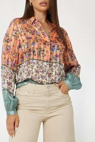 Blouse Danielle - Oranje en Wit 