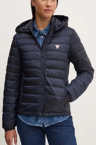 Gewatteerde jas met capuchon - Marineblauw
