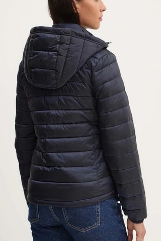 Gewatteerde jas met capuchon - Marineblauw