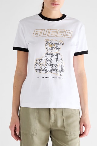 T-shirt Midge Logo Bear - Wit