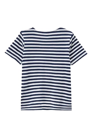 T-shirt - Wit en Marineblauw