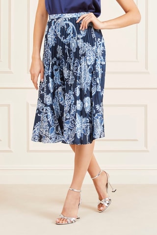 Geplooide Rok Hoge Taille - Blauw