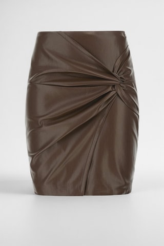Rechte Rok Hoge Taille - Bruin