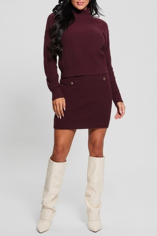 Wollen Rok Hoge Taille - Rood