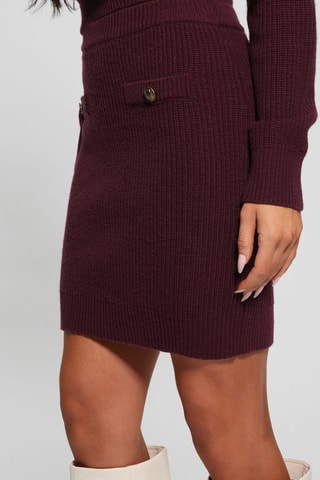 Wollen Rok Hoge Taille - Rood