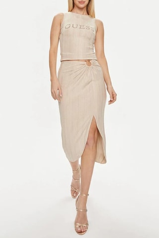 Rechte Rok Hoge Taille - Beige