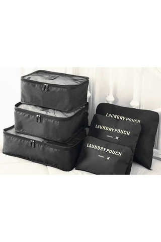 6 bagage-organizers - Zwart