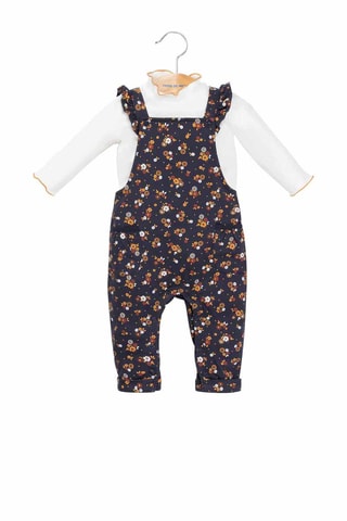 Tuinbroek en T-shirt - Marineblauw en Wit