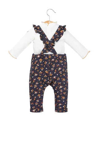 Tuinbroek en T-shirt - Marineblauw en Wit