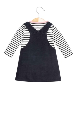 Jurk en T-shirt - Marineblauw en Wit