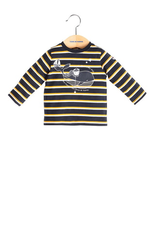 T-shirt rayé Istigri - Noir - Terre de Marins