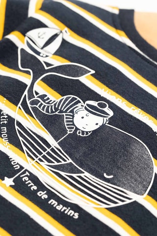 T-shirt rayé Istigri - Noir - Terre de Marins