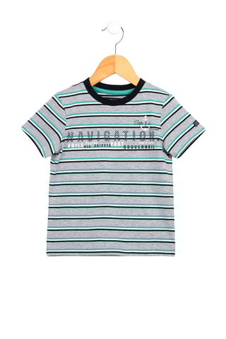 T-shirt rayé Milleo - Gris clair chiné - Terre de Marins