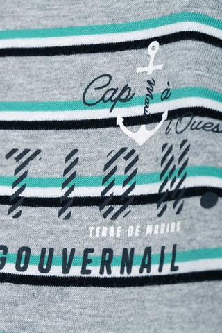 T-shirt rayé Milleo - Gris clair chiné - Terre de Marins