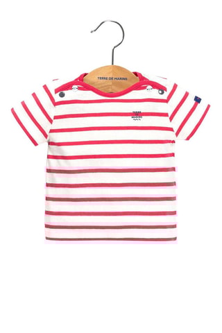 T-shirt Pestelan - Blanc et rose - Terre de Marins