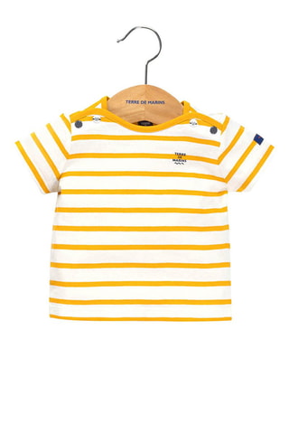 T-shirt Pestelan - Blanc et jaune - Terre de Marins