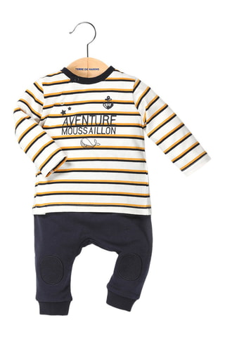 T-shirt rayé et pantalon Ilri - Bleu marine et blanc - Terre de Marins