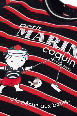 T-shirt Etalo - Noir et rouge - Terre de Marins