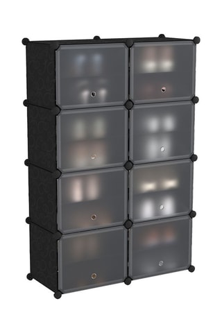 Meuble à chaussures cube -  Noir