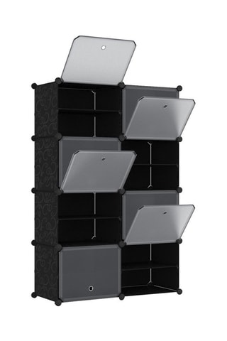 Meuble à chaussures cube -  Noir